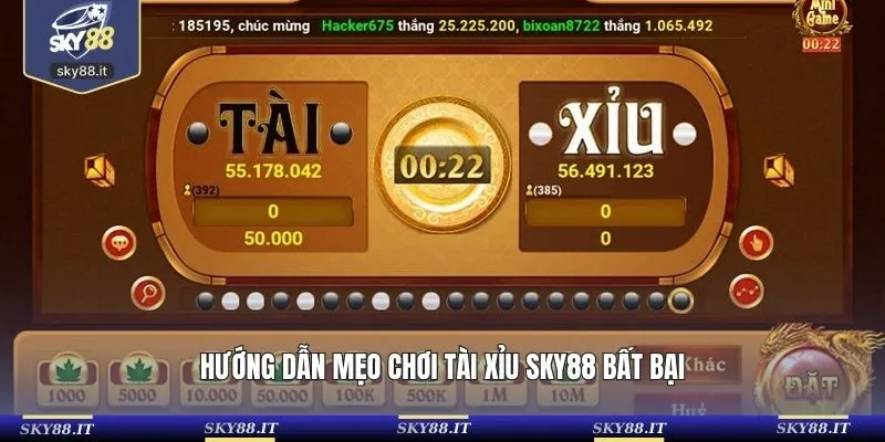 Hướng dẫn mẹo chơi tài xỉu SKY88 bất bại